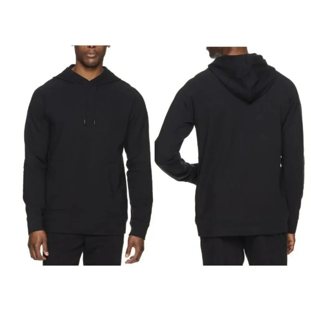 Gaiam Men's Zen Flex Drawstring Pockets Hoodie Black L